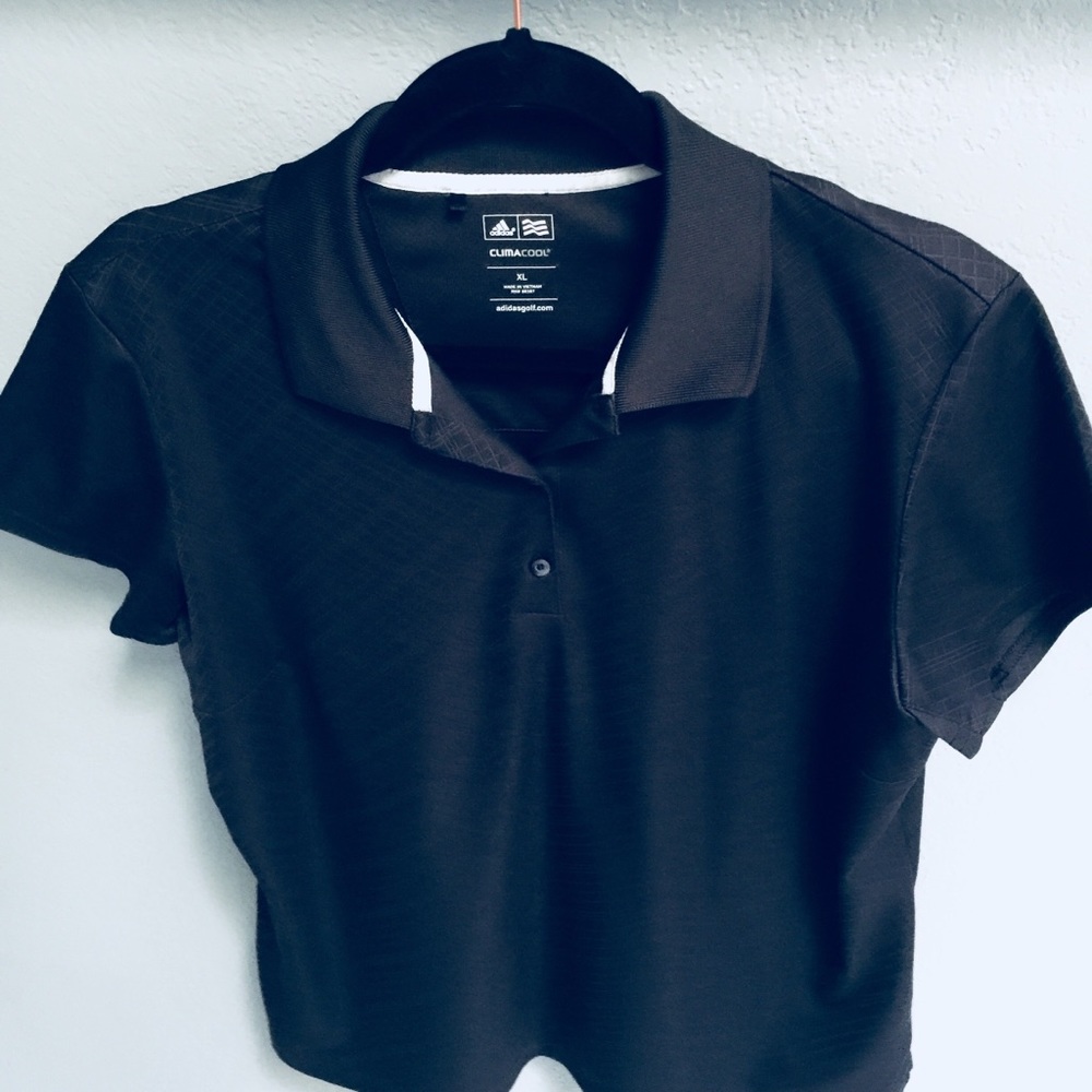 Black adidas cool climate polo